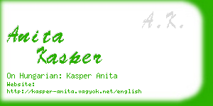 anita kasper business card